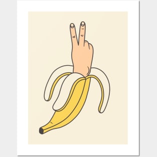 Banana hand Posters and Art